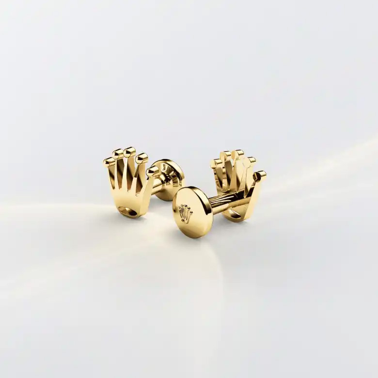 Rolex ‘Crown’ cufflinks in yellow gold, A1018 at Crisson