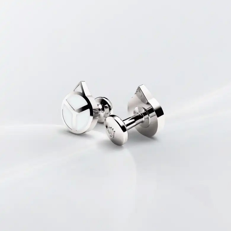 Rolex ‘Hand’ cufflinks in white gold, A1029 at Crisson
