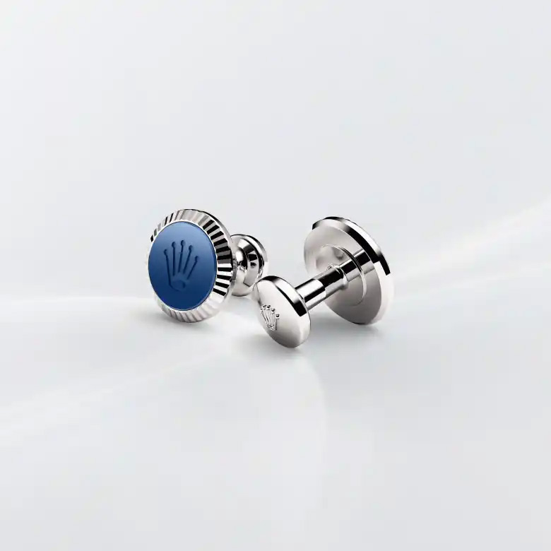 Rolex ‘Fluted’ cufflinks in White gold, A1039 at Crisson