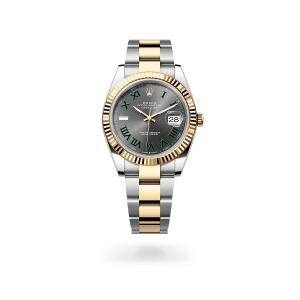 Rolex Datejust 41 in Oystersteel and yellow gold with a Slate dial, fluted bezel, and Oyster bracelet - Crisson