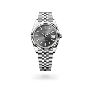 Rolex Datejust 41 in Oystersteel and white gold with a Slate dial, fluted bezel, and Jubilee bracelet - Crisson