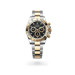 Rolex Cosmograph Daytona in Oystersteel and yellow gold with a black, golden counter rings dial, fixed bezel, and Oyster bracelet - Crisson