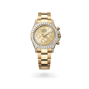 Rolex Cosmograph Daytona in yellow gold and diamonds with golden dial, bezel set with diamonds, and Oyster bracelet - Crisson