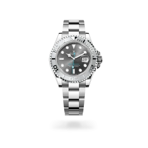 Rolex Yacht-Master 40 in Oystersteel and platinum with a Slate dial, platinum bezel, and Oyster bracelet - Crisson
