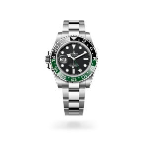 Rolex GMT-Master II in Oystersteel with a black dial, bidirectional rotatable 24-hour graduated bezel, and Oyster bracelet - Crisson