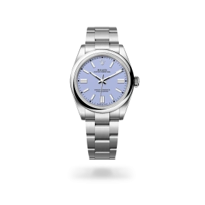 Rolex Oyster Perpetual 41 in Oystersteel with a Lavender dial, domed  bezel, and Oyster bracelet, m134300-0012 - Crisson