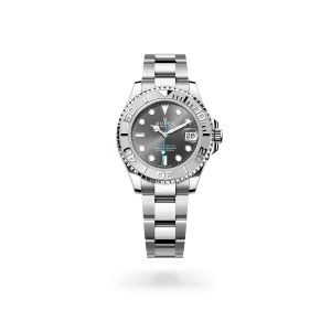 Rolex Yacht-Master 37 in Oystersteel and platinum with a Slate dial, platinum bezel, and Oyster bracelet - Crisson