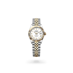 Rolex Lady-Datejust 28 in Oystersteel and yellow gold with a  White dial, fluted bezel, and Jubilee bracelet, m279173-0023 - Crisson