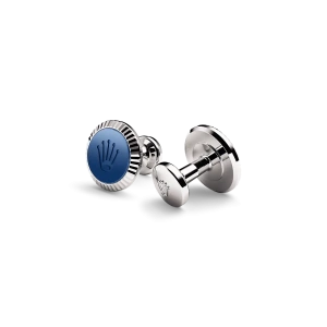 Rolex ‘Fluted’ cufflinks in white gold and ceramic , A1039 at Crisson