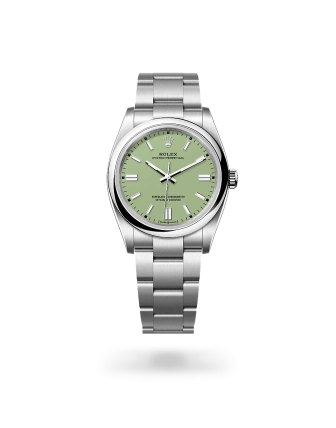 Rolex Oyster Perpetual 36 in Oystersteel with a Pistachio dial, domed  bezel, and Oyster bracelet, m126000-0005 - Crisson