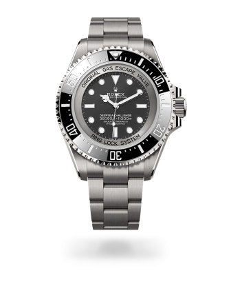Rolex Deepsea Challenge in RLX titanium with an intense black dial, Cerachrom insert in ceramic and platinum bezel, and Oyster bracelet - Crisson