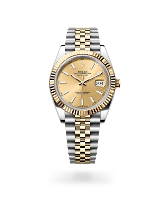 Rolex Datejust 41 in Oystersteel and yellow gold with a Slate dial, fluted bezel, and Oyster bracelet - Crisson