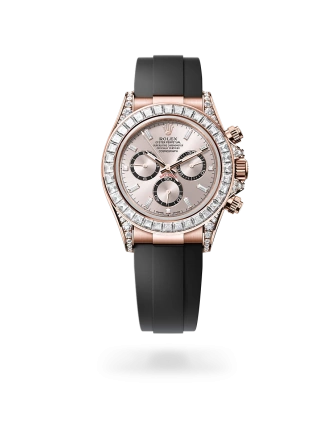 Rolex Cosmograph Daytona in Everose gold and diamonds with Sundust and bright black dial, bezel set with diamonds, and Oysterflex bracelet - Crisson
