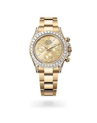 Rolex Cosmograph Daytona in yellow gold and diamonds with golden dial, bezel set with diamonds, and Oyster bracelet - Crisson