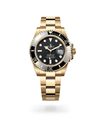 Rolex Submariner Date in yellow gold with a black dial, black ceramic and gold bezel, and Oyster bracelet - Crisson