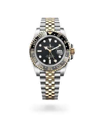 Rolex GMT-Master II in Oystersteel and yellow gold with a black dial, bidirectional rotatable 24-hour graduated  bezel, and Jubilee bracelet - Crisson