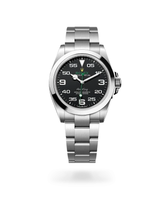 Rolex Air-King in Oystersteel with a black dial, smooth bezel, and Oyster bracelet - Crisson