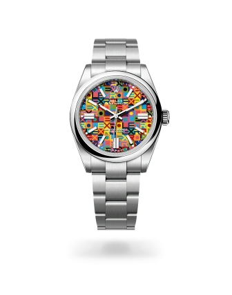 Rolex Oyster Perpetual 41 in Oystersteel with a Multicoloured, Jubilee motif dial, domed  bezel, and Oyster bracelet, m134300-0010 - Crisson