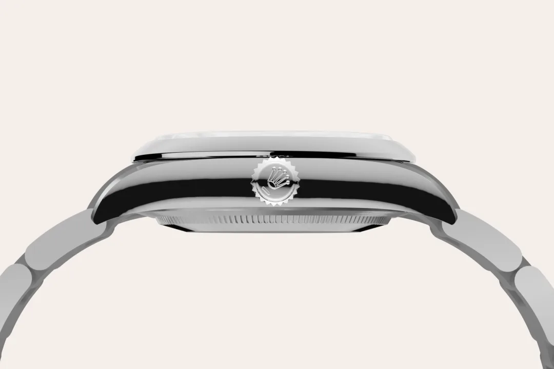 Rolex Oyster Perpetual 34 in Oystersteel with a beige dial, domed  bezel, and Oyster bracelet, m124200-0007 - Crisson