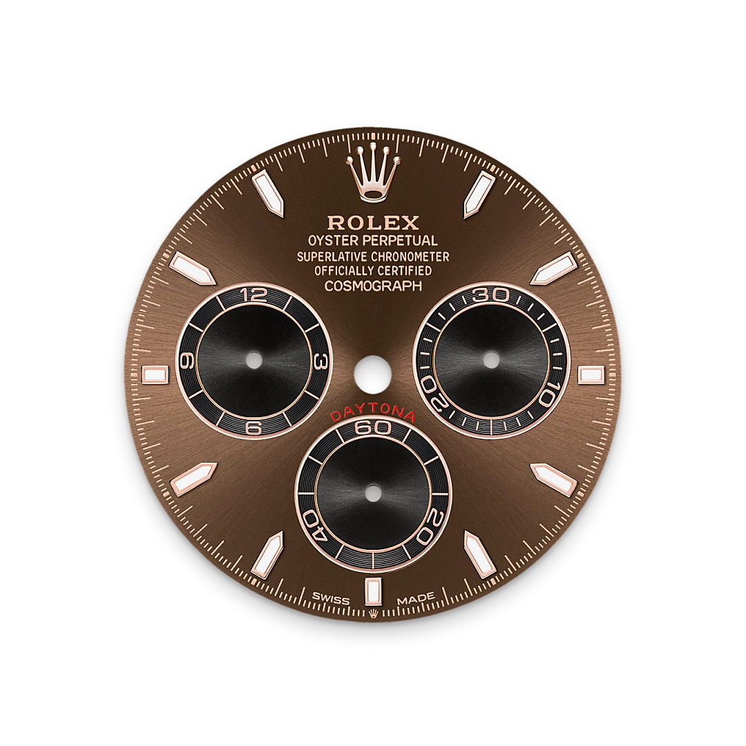 Rolex Cosmograph Daytona in Everose gold with Bright chocolate and black dial, and Oyster bracelet, m126505-0005 - Crisson