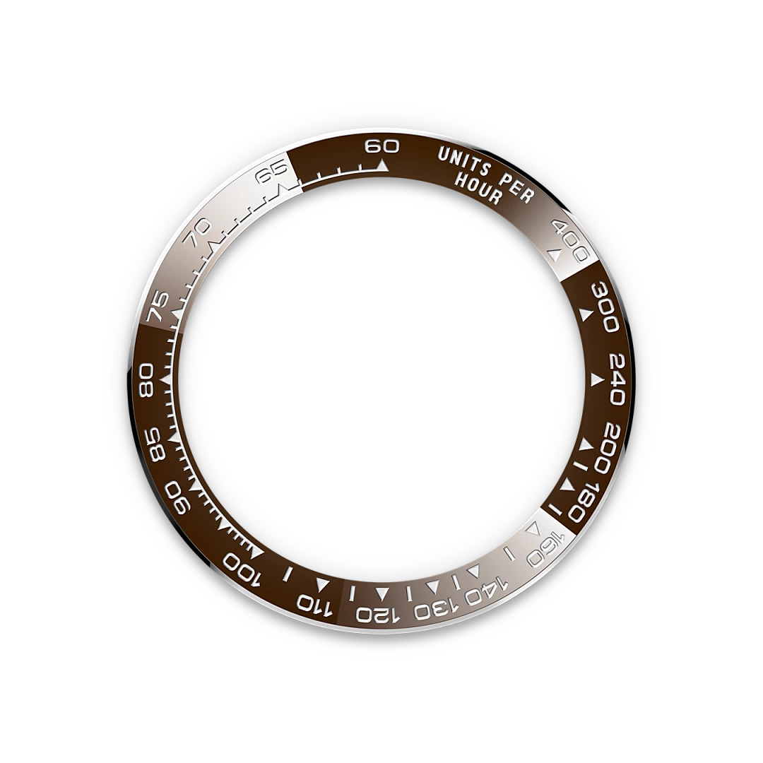 Rolex Cosmograph Daytona in platinum with an ice blue dial, chestnut brown monobloc Cerachrom bezel, and Oyster bracelet, m126506-0001 - Crisson