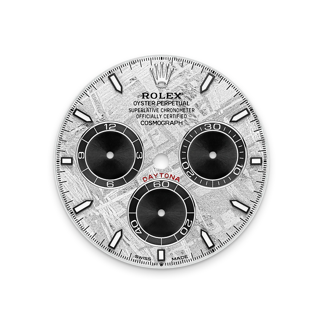 Rolex Cosmograph Daytona in white gold with Meteorite and black dial, and Oysterflex bracelet, m126519ln-0007 - Crisson