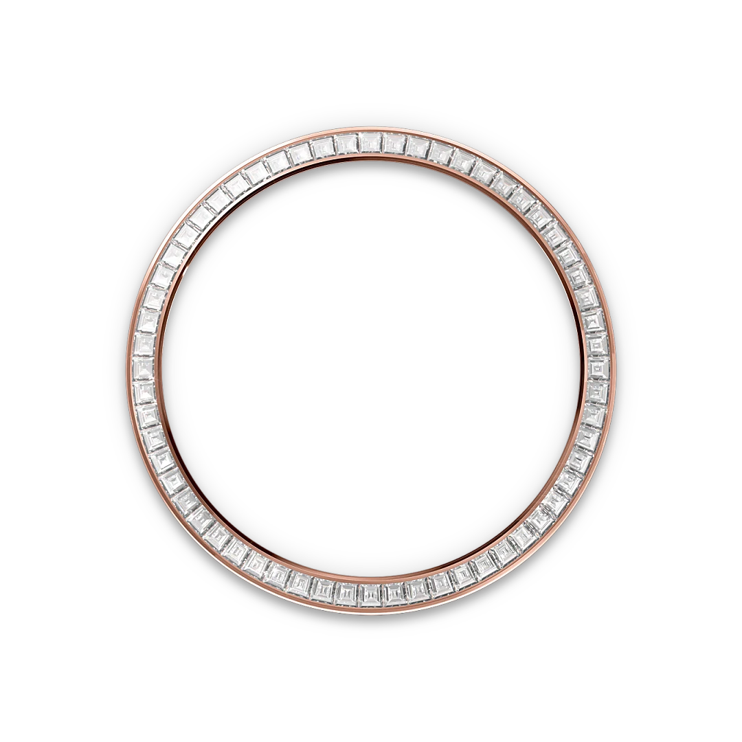 Rolex Day-Date 36 in Everose gold and diamonds, blue-green dial with diamonds, bezel with diamonds, and President bracelet, m128395tbr-0032 - Crisson