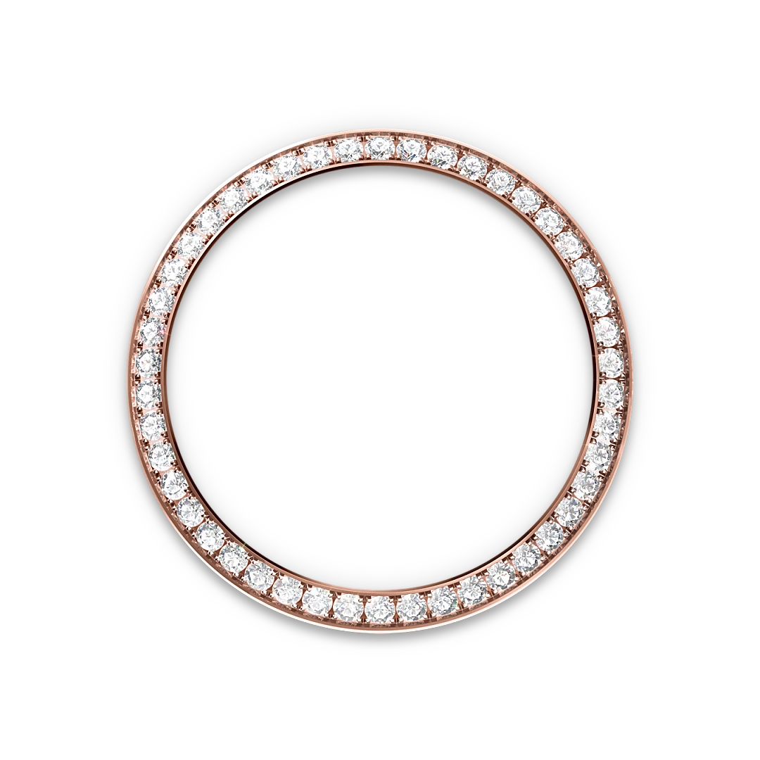 Rolex Datejust 31 in Everose gold and diamonds with a white mother-of-pearl dial with diamonds, bezel with diamonds, and President bracelet, m278285rbr-0005 - Crisson