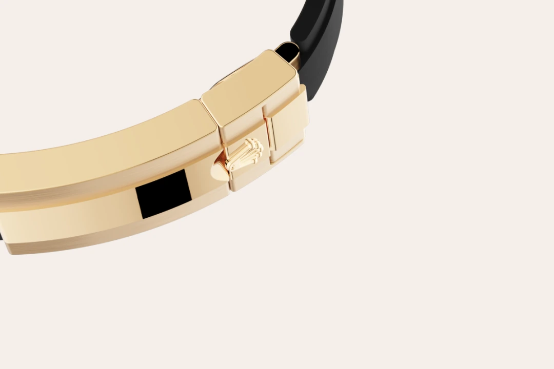 Rolex Cosmograph Daytona in yellow gold with turquoise blue and black dial, black monobloc Cerachrom bezel, and Oysterflex bracelet, m126518ln-0014 - Crisson